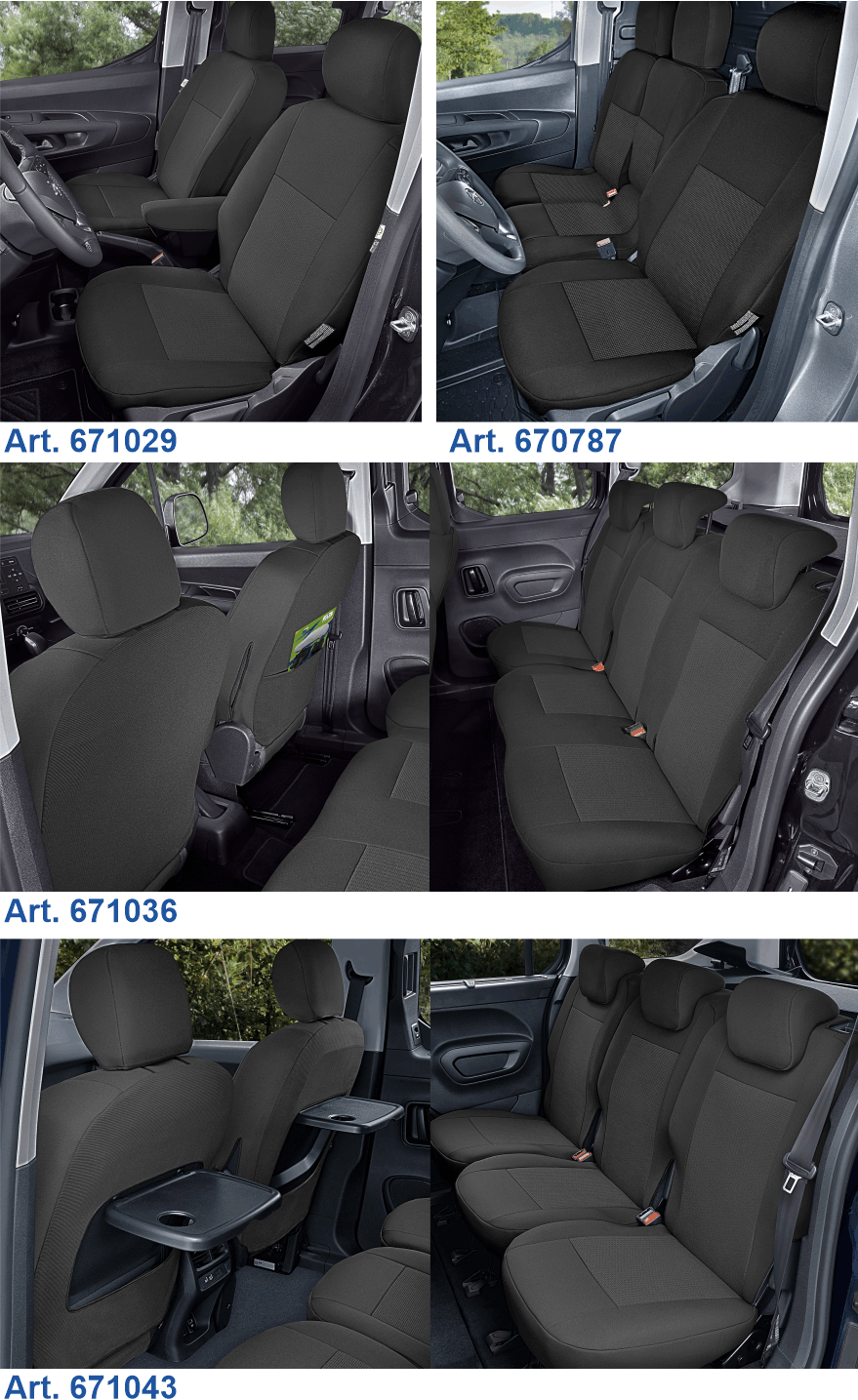 Passform Sitzbezge Citroen Berlingo III, Peugeot Partner III, Opel Combo E, Toyota ProAce City